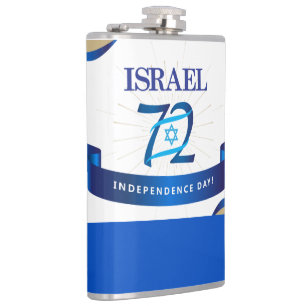 Flasques Joyeuse fête de l'indépendance d'Israël Étoile ble
