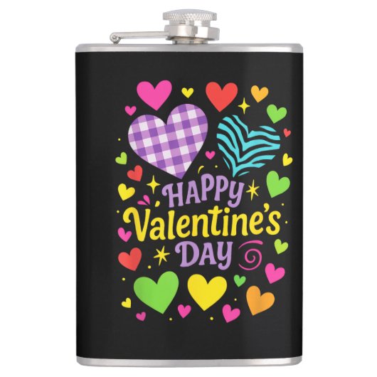 Flasques Joyeuse Saint-Valentin - Cœurs Amour (Devant)