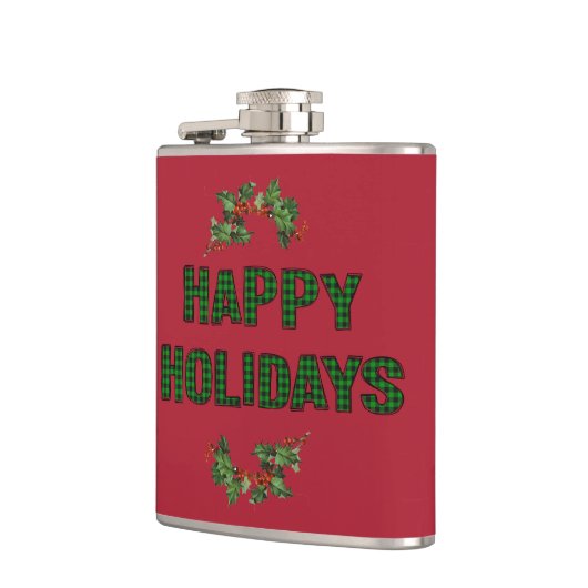 Flasques Joyeuses vacances Vinyl Wrapped Flask (Gauche)