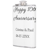 Flasques Joyeux 10e anniversaire simple nom de mariage mini (Gauche)