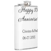 Flasques Joyeux 10e anniversaire simple nom de mariage mini (Droite)