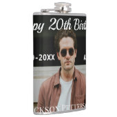 Flasques Joyeux 20e anniversaire simple photo ajouter nom d (Droite)