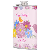 Flasques Joyeux anniversaire Fleurs sauvages Jardin Oiseaux (Gauche)