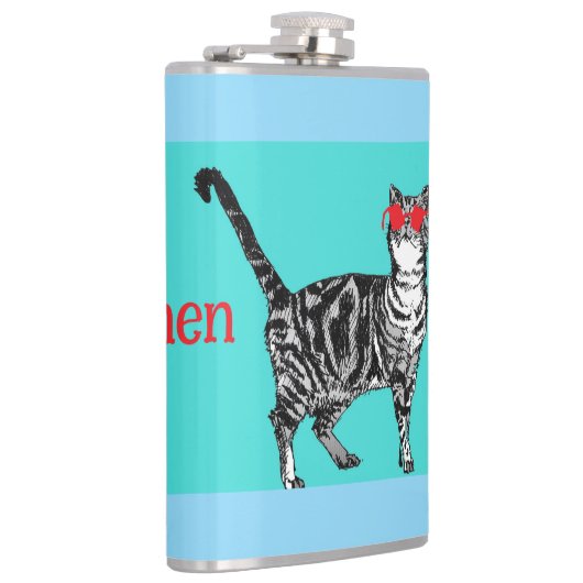 Flasques Joyeux anniversaire Vous Cool Tabby Chat Mens Mari (Droite)