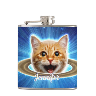 Flasques Joyeux chat dans l'espace.