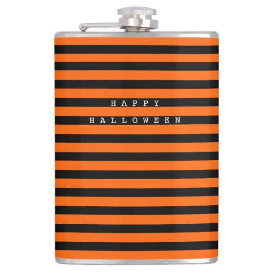 Flasques Joyeux Halloween Orange & Blanc (Devant)