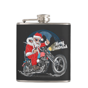 Flasques Joyeux Noël Biker Père Noël Flask