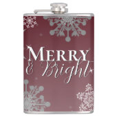 Flasques Joyeux rouge et flocon de neige brillant Noël (Devant)