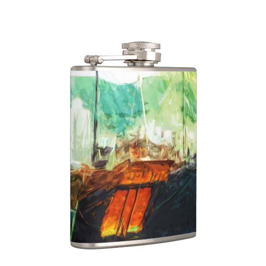 Flasques Junk chinoise dans le port de Hong Kong Abstrait (Droite)