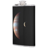 Flasques Jupiter Géant Gaz Planète & Io Galilée Lune (Gauche)