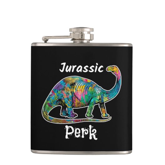 Flasques Jurassic Perk Dinosaure Coloré Noir (Devant)