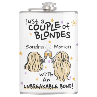 Flasques "Juste un couple de blondes" Nom personnalisé Fiol