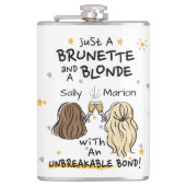 Flasques Juste une brune et une blonde Custom Name Flask (Devant)