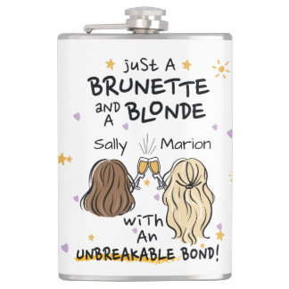 Flasques Juste une brune et une blonde Custom Name Flask