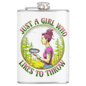 Flasques Juste une fille qui aime lancer | Disk Golf (Devant)