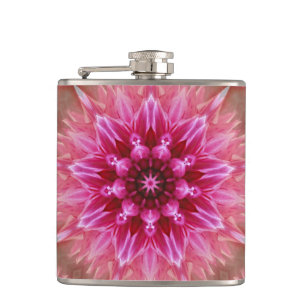 Flasques Kaleidoscope à fleurs roses Mandala-43895