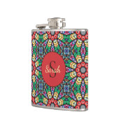 Flasques Kaleidoscope Élégant Monogramme Orné Coloré (Gauche)