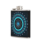 Flasques Kaleidoscope Mandala avec un Arrière - plan noir (Gauche)