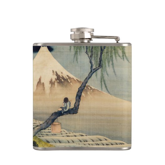 Flasques Katsushika Hokusai - Garçon regardant le Mont Fuji (Dos)