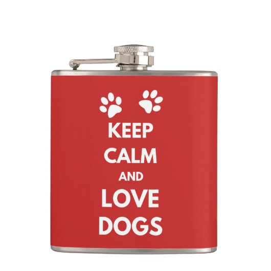 Flasques Keep calm and love dogs (Devant)