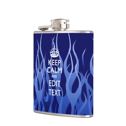 Flasques Keep Calm on Blue Flames (Gauche)
