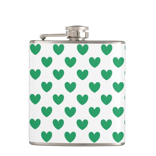Flasques Kelly Coeurs polka vert sur blanc (Devant)