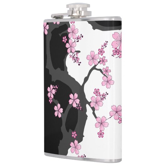 Flasques Kimono japonais Sakura noir et blanc (Gauche)