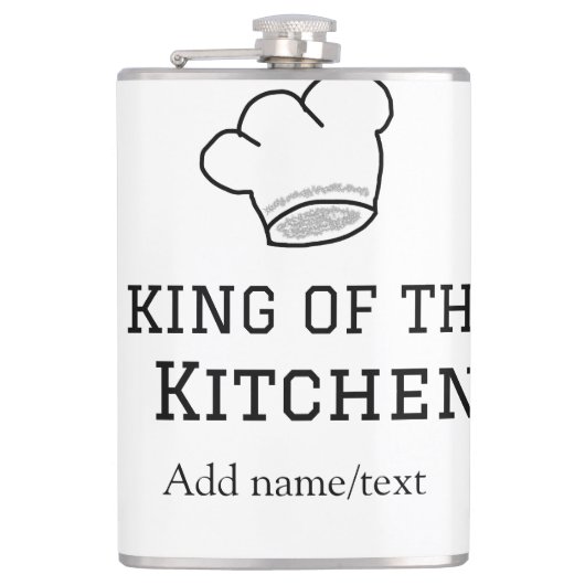 Flasques King of the cuisine chef cuisine ajouter nom couro (Devant)