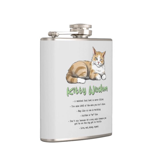 Flasques Kitty Wisdom - Règles de chats amusantes avec un c (Droite)
