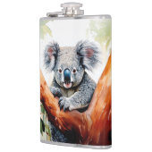 Flasques Koala assis dans un eucalyptus (Gauche)