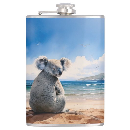 Flasques Koala sur la plage de sable (Devant)