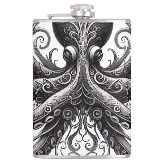 Flasques Kraken Steampunk Octopus Ornate Black (Devant)