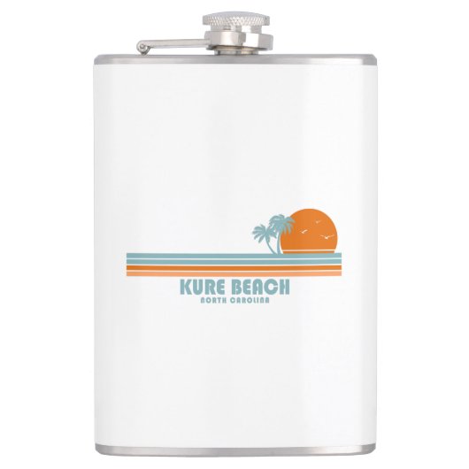 Flasques Kure Beach Caroline du Nord Sun Palm Trees (Devant)