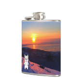 Flasques La bête de neige de coucher du soleil passe en (Gauche)