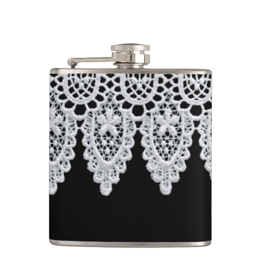 Flasques La dentelle blanche forme une frontière sensible (Devant)