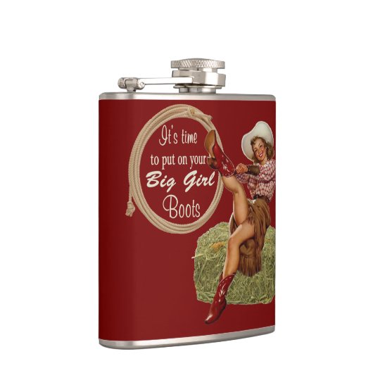 Flasques La Femme Met Sur Vos Grosses Filles Bottes (Droite)