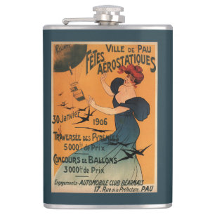 Flasques La femme Rouge-Dirigée attend l'affiche d'oiseaux