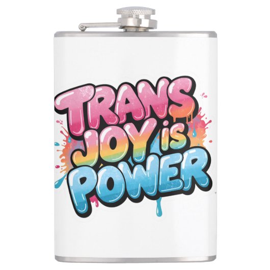 Flasques La joie trans est un design de citation d'art de f (Devant)