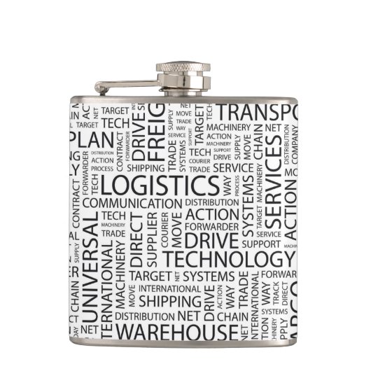 Flasques La LOGISTIQUE modèle avec des mots (Devant)