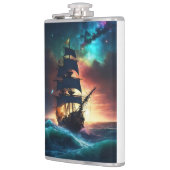 Flasques La lutte d'un yacht au milieu du W (Gauche)