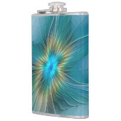 Flasques La petite Beauté Moderne Bleu Or Fractal Flower (Gauche)