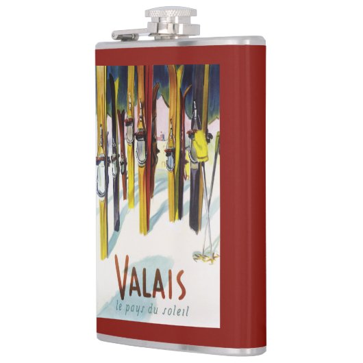 Flasques La terre du soleil - skis se tenant dans la neige (Gauche)