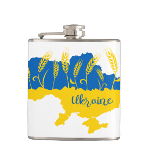 Flasques La typographie ukrainienne et l'oreille au blé sur