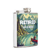 Flasques La vie à la retraite est bon canot rouge (Droite)