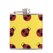 Flasques Ladybug 60s rétro cool rouge jaune (Devant)