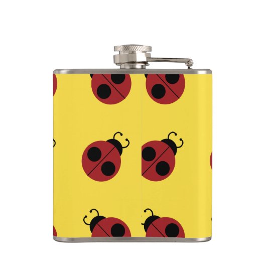 Flasques Ladybug 60s rétro cool rouge jaune (Dos)