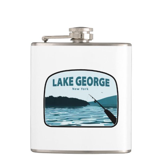 Flasques Lake George New York Rod de pêche (Devant)