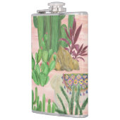 Flasques Lamas aquarelle et motif cactus. (Gauche)