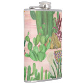Flasques Lamas aquarelle et motif cactus. (Droite)