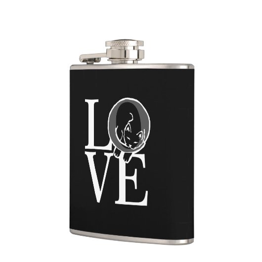 Flasques L'amour du chat sur le noir (Gauche)